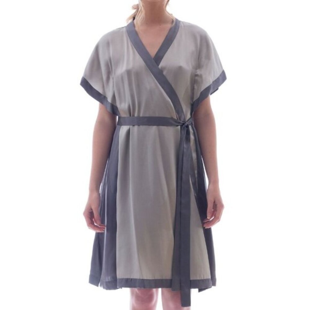 Roses Are Red Morning Quote Silk Mint Two-Tone Kimono